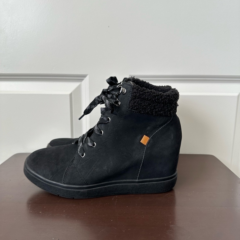 Women’s Dr. Scholls Madison Hike Wedge Combat Boots Black Size 8.5